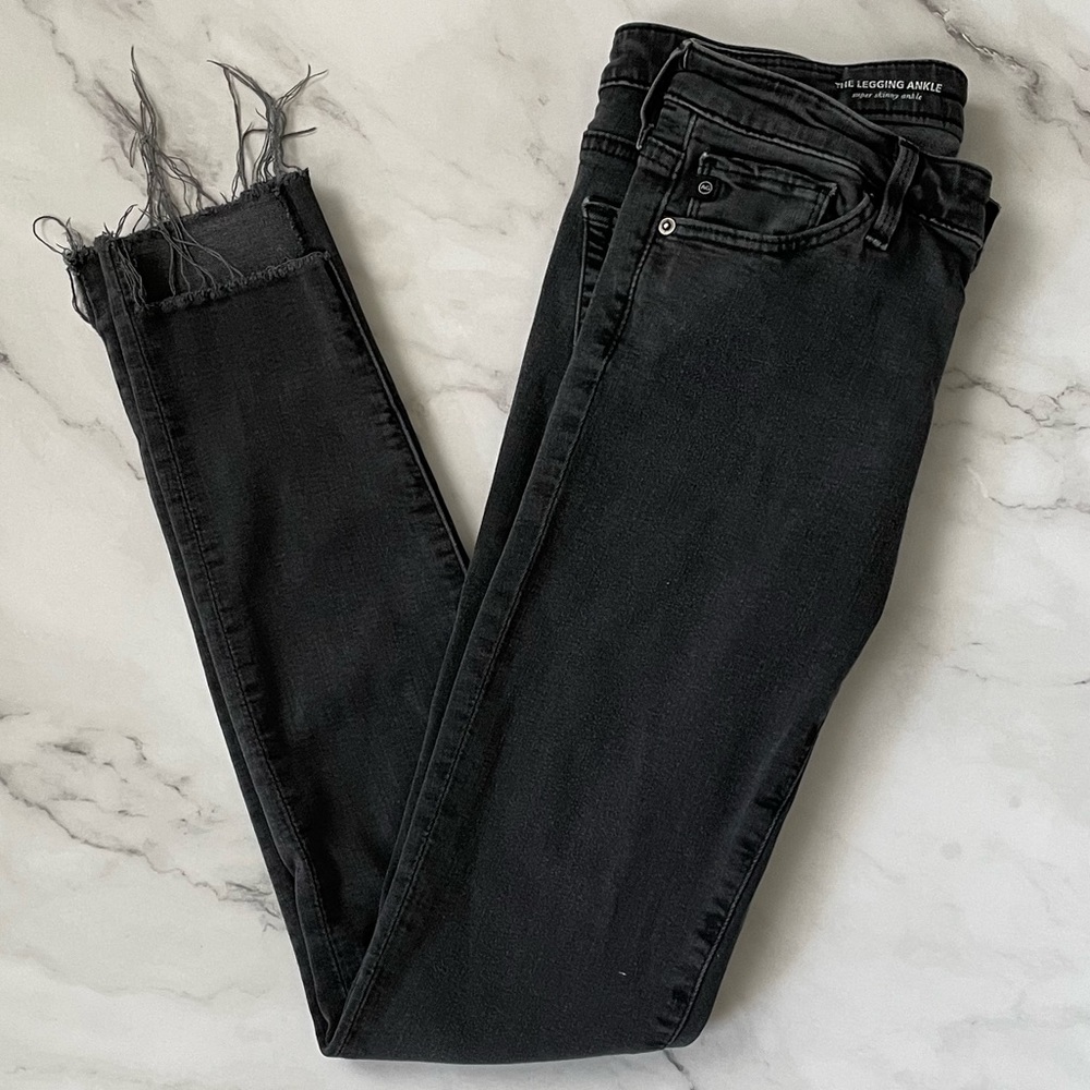 AG denim ankle leggings in faded black